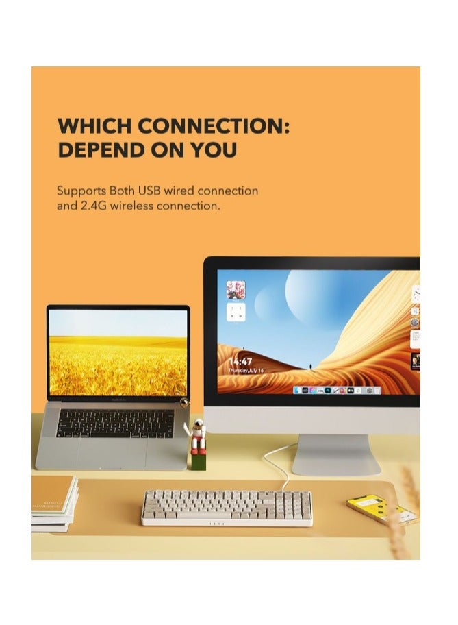 Darkflash GD100 Wireless Mechanical Gaming Keyboard, 100 Keys Layout, All Anti-Ghosting Keys, Supports Hot Swappable, PBT Dual Colour Keycaps, 1200mAH Battery, Gaming Keyboard - Image 2