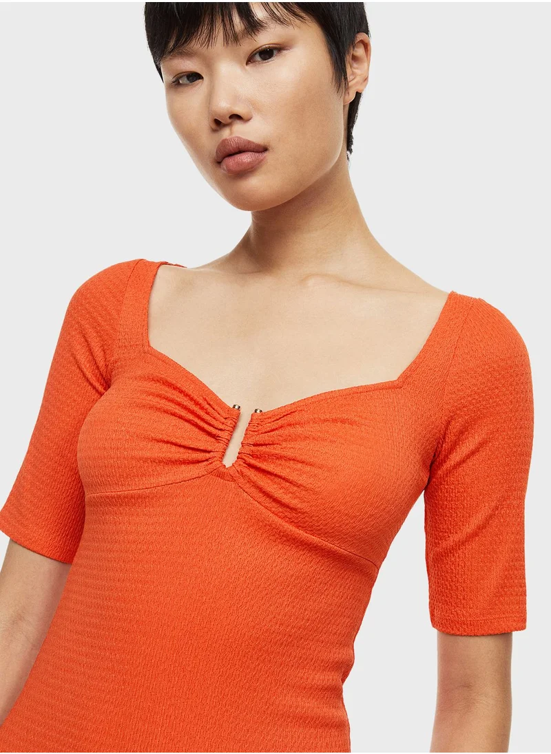 H&M Crinkled Cut Out Dress