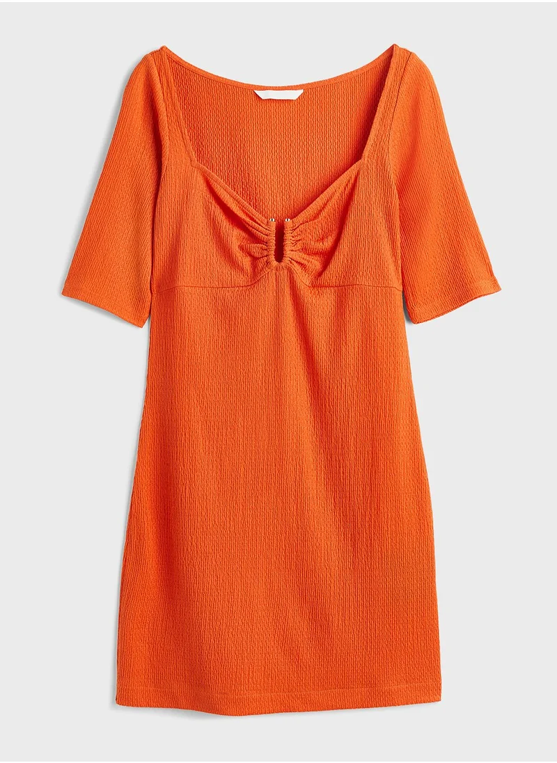 H&M Crinkled Cut Out Dress