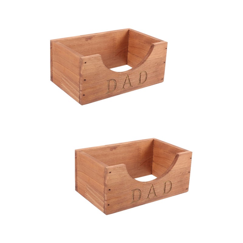 2pcs Display Box Hat Holder Wood Storage Box Rustic Craft Storage Organizer - Image 1