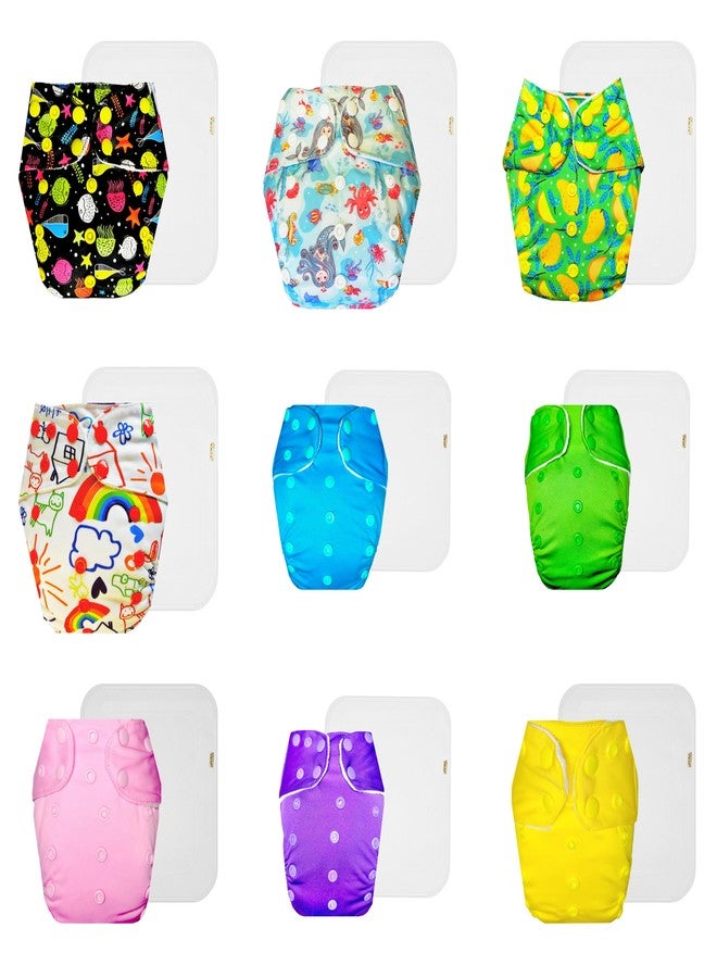 حفاضات دمبلدو القماشية الممتازة مع حشوة قطنية (عبوة من 9) | شعور بالجفاف والراحة | قابلة لإعادة الاستخدام والغسل | سهلة التنظيف | تغيير حفاضات بدون قلق | من 3 أشهر إلى 3 سنوات | للجنسين - Image 1