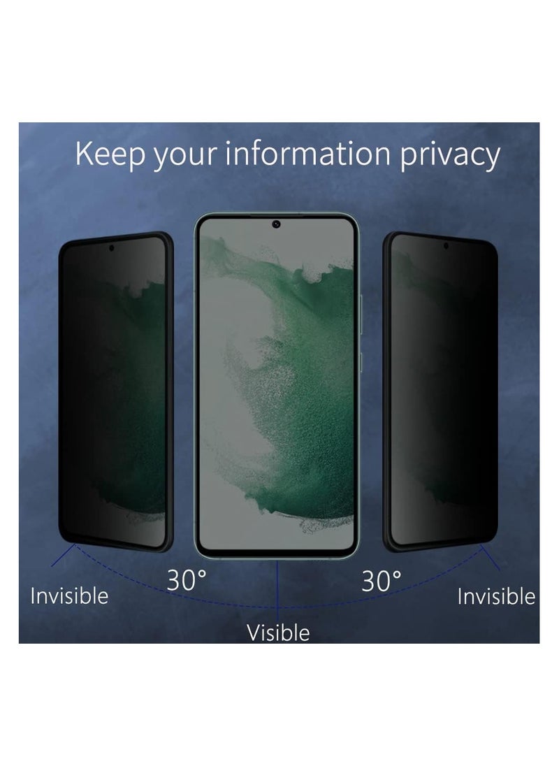 ماركة غير محددة واقي شاشة زجاجي مقوى مضاد للتجسس لهاتف Samsung Galaxy S22 Plus، طبقة زجاجية مقواة مضادة للتجسس، صلابة 9H، مضاد للخدش، واقي شاشة للخصوصية  - Image 2