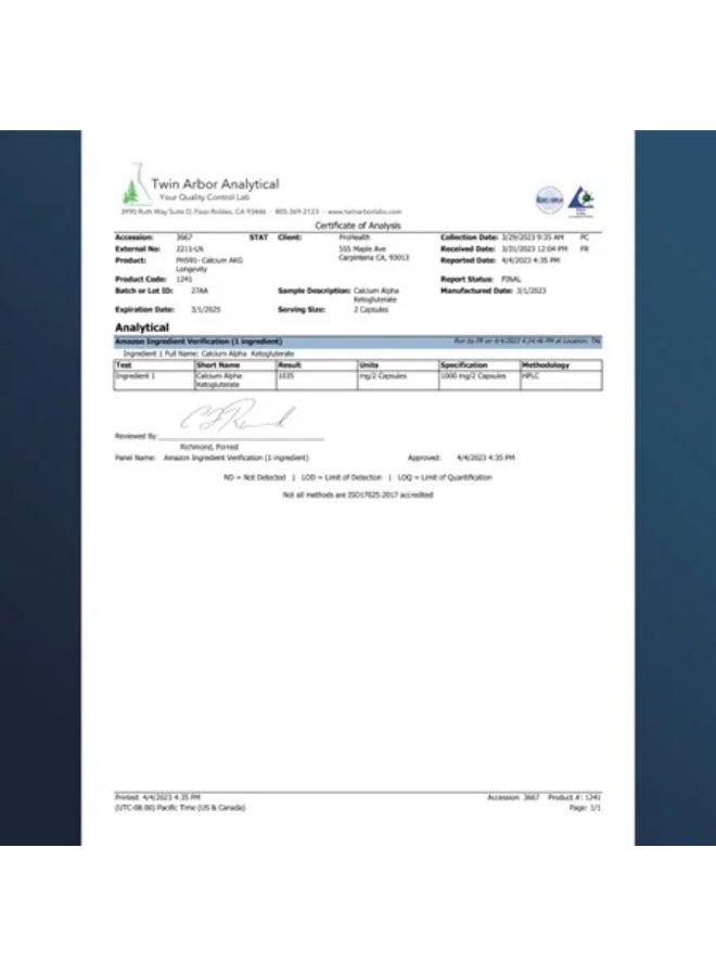 ProHealth Calcium AKG Longevity 500mg 60caps - ProHealth - Image 2