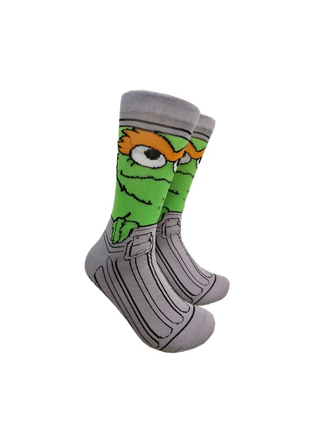 Funny Cartoon Cotton Blend Socks for Men Women, Casual Breathable Novelty Socks(5P) - Image 1
