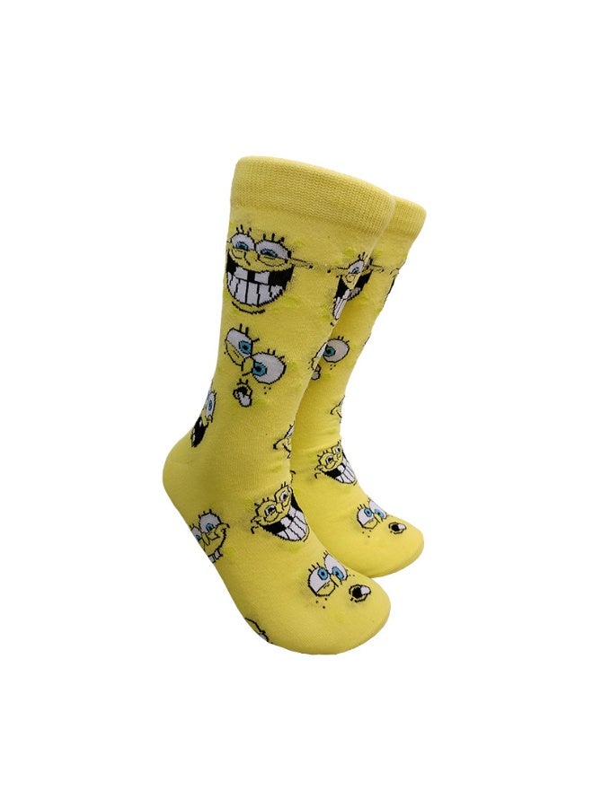 Funny Cartoon Cotton Blend Socks for Men Women, Casual Breathable Novelty Socks(5P) - Image 4