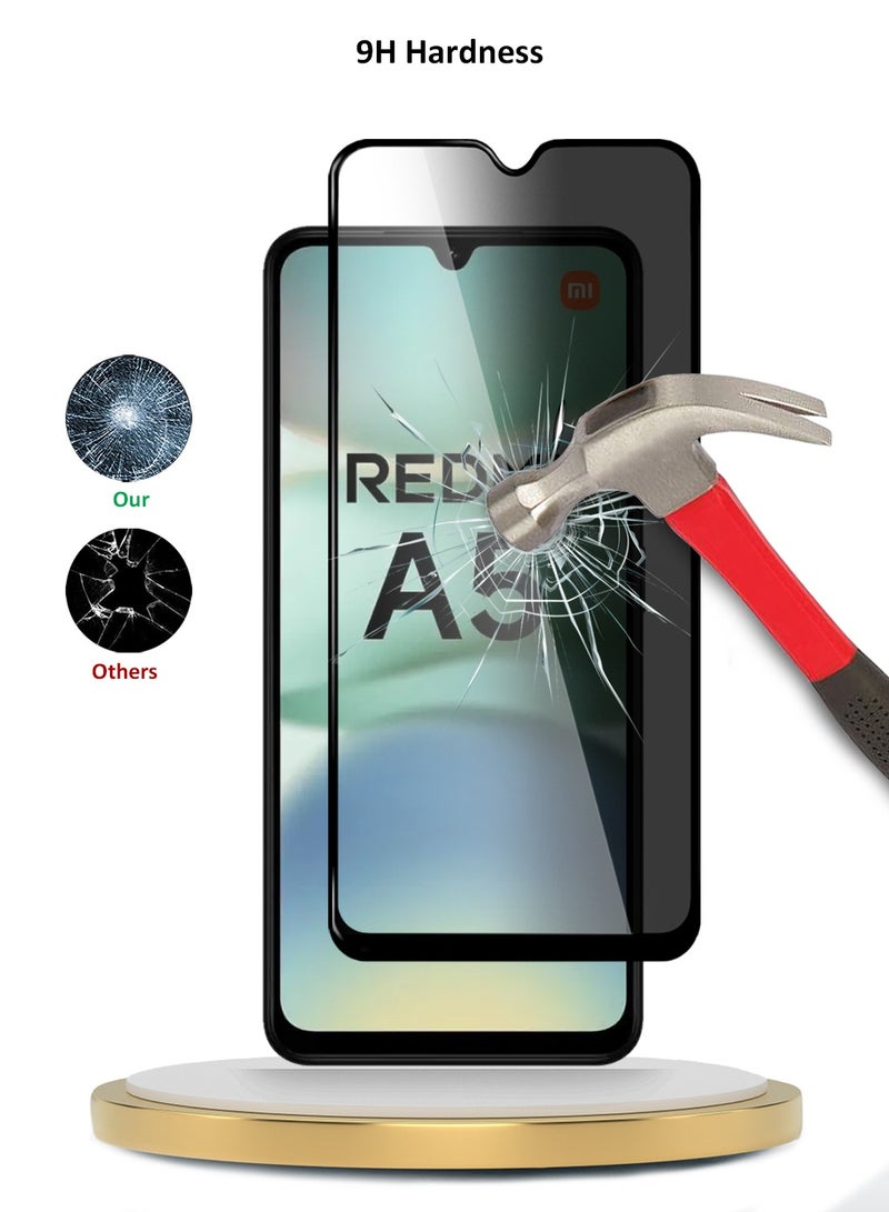 دبليو تيك شاومي ريدمي A5 4G 2025 Premium E2E Series خصوصية كامل الغراء غطاء كامل واقي شاشة زجاجي مقسى (MSGECP) - شفاف / أسود - Image 3