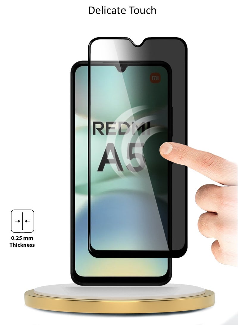 دبليو تيك شاومي ريدمي A5 4G 2025 Premium E2E Series خصوصية كامل الغراء غطاء كامل واقي شاشة زجاجي مقسى (MSGECP) - شفاف / أسود - Image 4