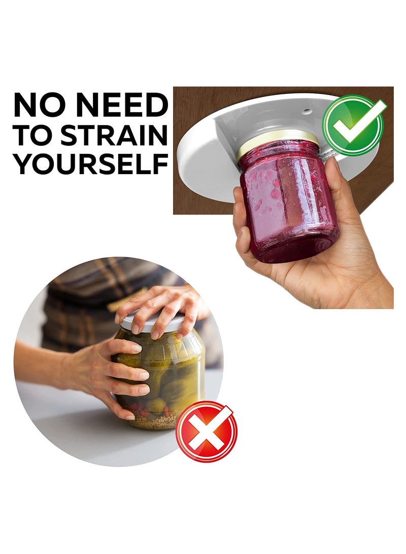 SOLARAE Under Cabinet Lid Jar Opener - for Weak Hands and Seniors With Arthritis - Heavy Duty, Allows to Easily Unscrew Any-Size Lid - Effortless Bottle & Can Opener for your Kitchen - Image 5