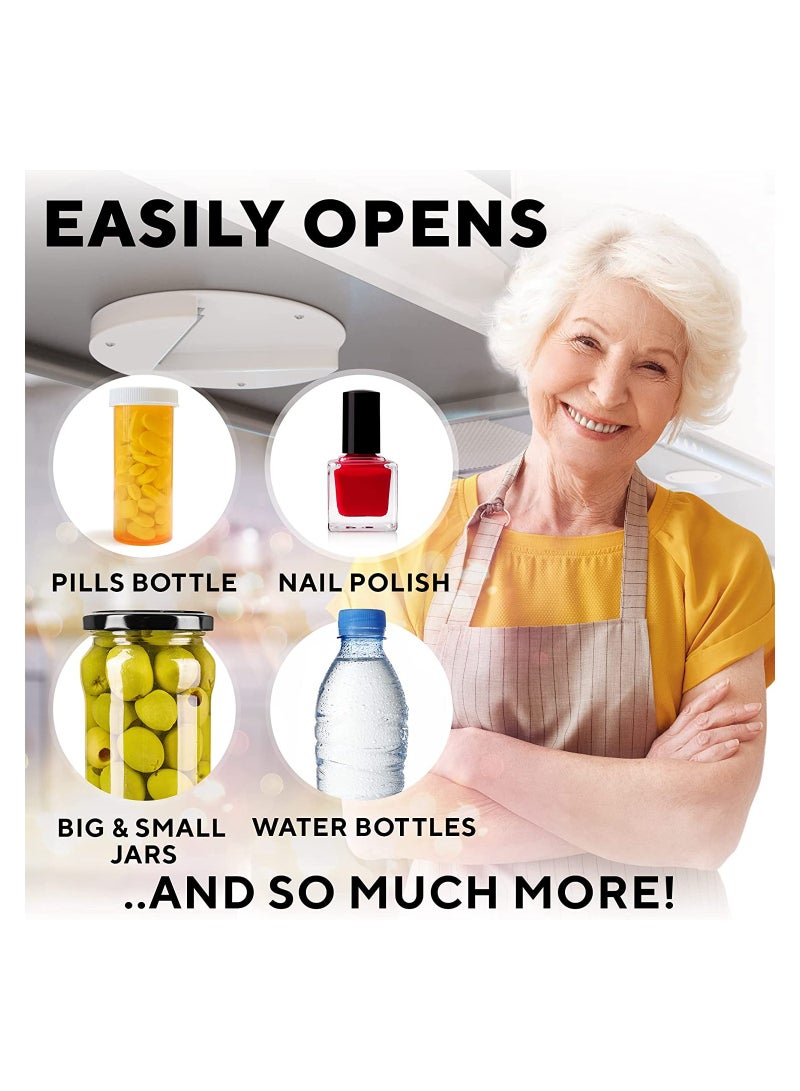 SOLARAE Under Cabinet Lid Jar Opener - for Weak Hands and Seniors With Arthritis - Heavy Duty, Allows to Easily Unscrew Any-Size Lid - Effortless Bottle & Can Opener for your Kitchen - Image 2
