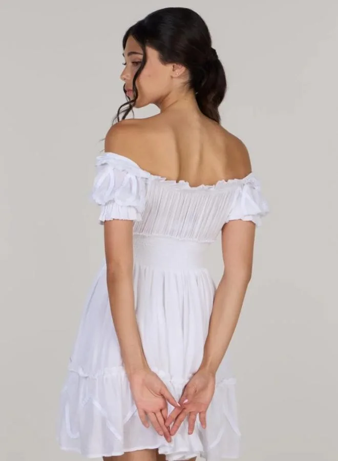Just Nature  Open Shoulder High Waist Mini Dress for Women | Best Price UAE
