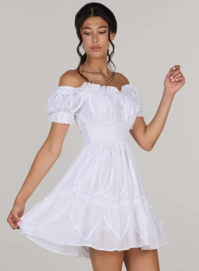 Just Nature  Open Shoulder High Waist Mini Dress for Women | Best Price UAE