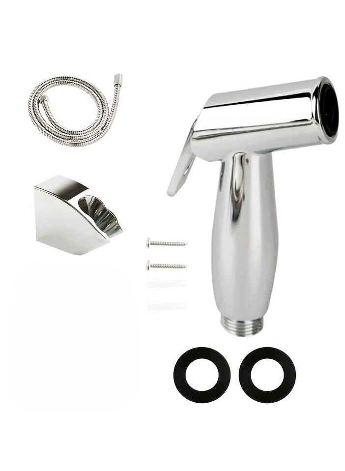 ABJ Shattaf Leak-Proof Bidet Sprayer Kit – Durable & Versatile for Bathroom, Travel & Outdoor Cleaning with 60" Stainless Steel Hose & Holder Handled Shower head - Image 1