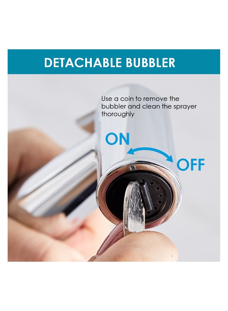 ABJ Shattaf Leak-Proof Bidet Sprayer Kit – Durable & Versatile for Bathroom, Travel & Outdoor Cleaning with 60" Stainless Steel Hose & Holder Handled Shower head - Image 4