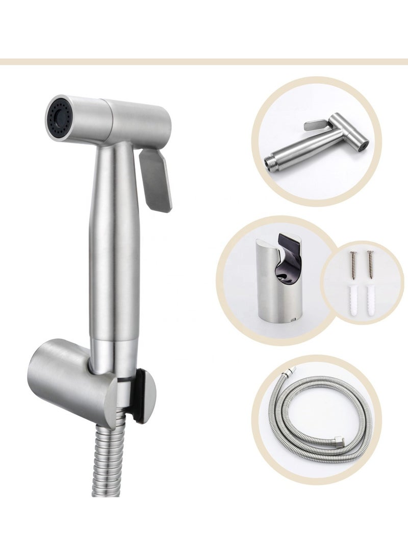 ABJ Shattaf Leak-Proof Bidet Sprayer Kit – Durable & Versatile for Bathroom, Travel & Outdoor Cleaning with 60" Stainless Steel Hose & Holder Handled Shower head - Image 2