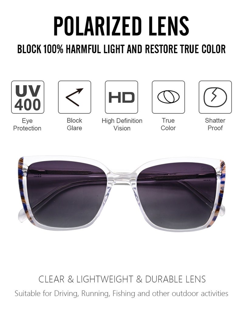 دلس دي إل إس نظارات شمسية للرجال والنساء - إطار أسيتات كبير الحجم مع عدسات واقية من الأشعة فوق البنفسجية متعددة الاستخدامات (S0015-C3) - Image 2