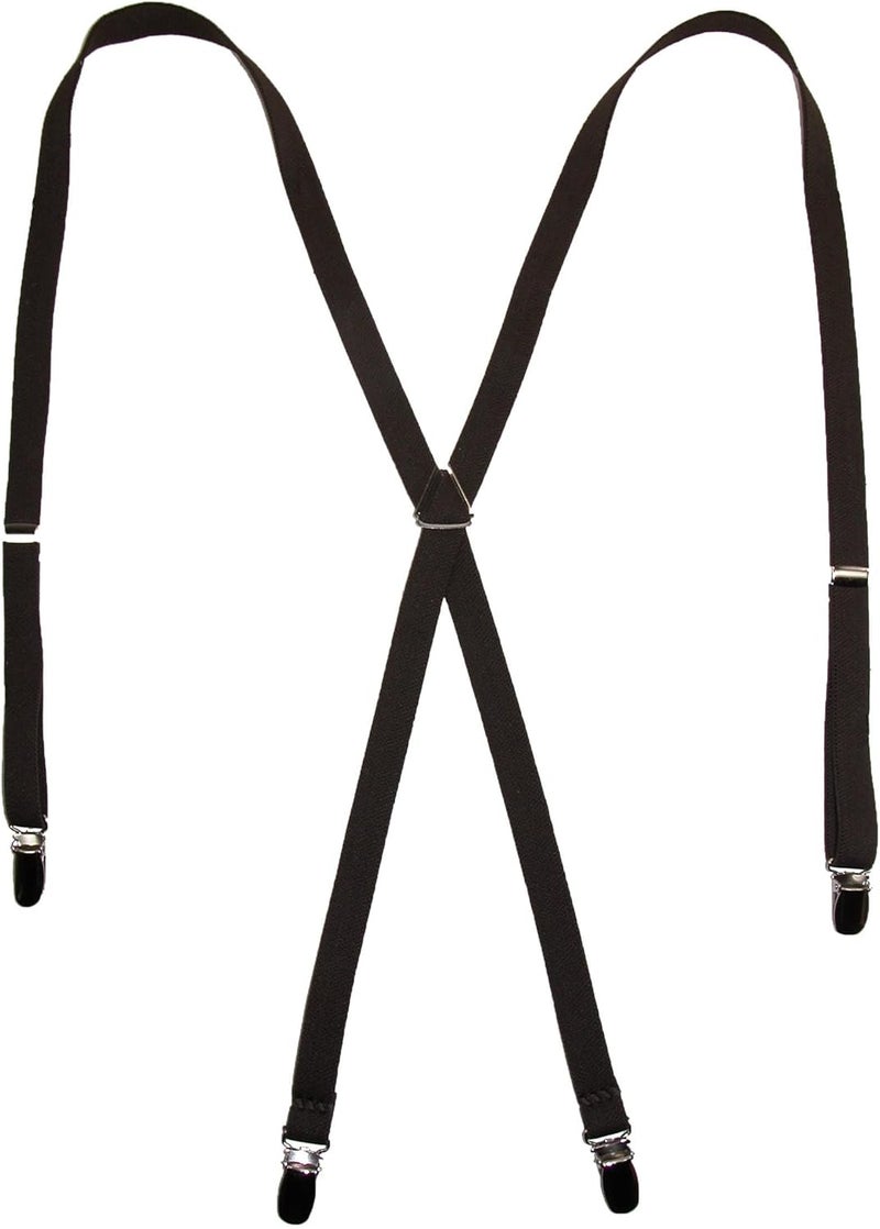 CTM Women's Elastic Clip-End 1/2 Inch Skinny Urban Suspenders - Image 1