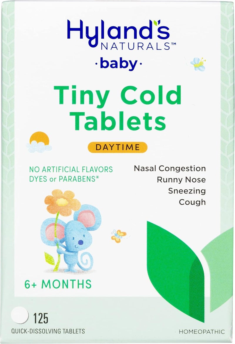 Hyland's Naturals Baby Tiny Cold Tablets - 125 Quick-Dissolving Tablets for Cold Relief - Image 1