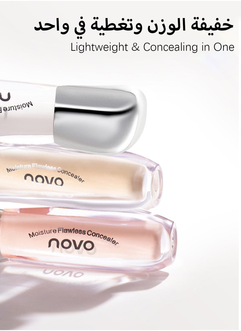 Novo Moisture Flawless Concealer, Liquid Full Coverage Brightening Under Eye Concealer, Lightweight Long Lasting Hydrating Highlighter for Women, Create a Clean Looking  - Image 4