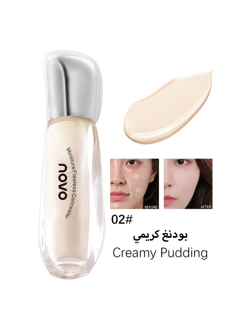 Novo Moisture Flawless Concealer, Liquid Full Coverage Brightening Under Eye Concealer, Lightweight Long Lasting Hydrating Highlighter for Women, Create a Clean Looking  - Image 1