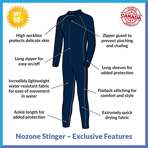 Nozone Stinger Children's Sun Protective Swimsuit in Navy, 8 - Image 2