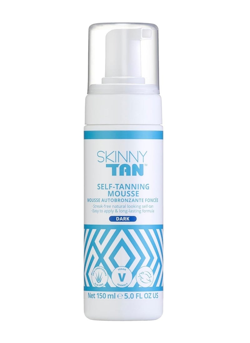 Skinny Tan Skinny Tan Mousse - Long-Lasting and Non-Drying Formula - Delicious Coconut and Vanilla Scent - Easy To Apply, Luxurious Foam Texture - Streak Free and Natural Looking Results - Dark - 5 oz Bronzer  - Image 1