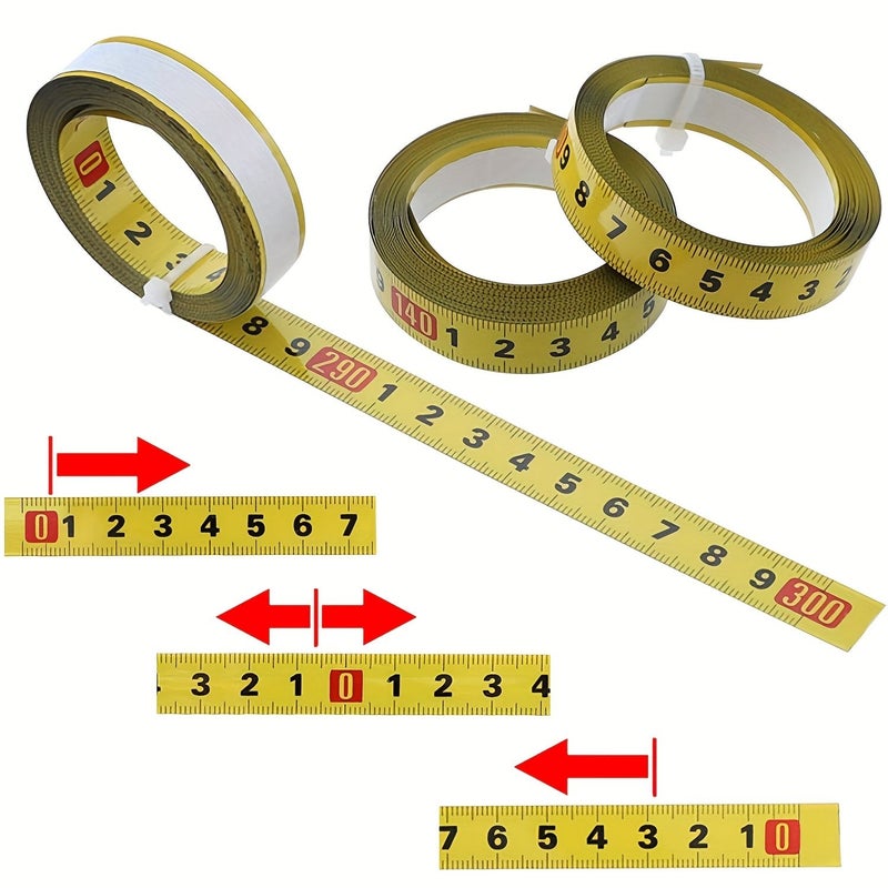 Self Adhesive Metric Tape Measure 196.85inch Forward Reverse and Center Start Readout for Workbenches - Image 1