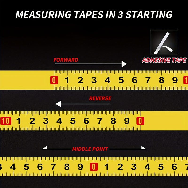 Self Adhesive Metric Tape Measure 196.85inch Forward Reverse and Center Start Readout for Workbenches - Image 2