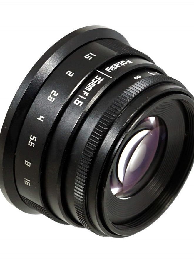 Fotasy - Manual 35mm f1.6 APSC Lens for M43 MFT Micro 4/3 Mirrorless Cameras, Compatible with Panasonic G9 GH5 GX7 GX8 GX9 GX850 G90 G91 G95 G100 Olympus E-M1 E-M5 E-M10 I II III E-PM2 E-PM1 Pen-F E-M1X - Image 1