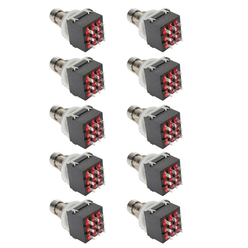 ESUPPORT 3PDT 9 Pins Box Stomp Guitar Effect Pedal Foot Switch True Bypass Metal Pack of 10 - Image 1