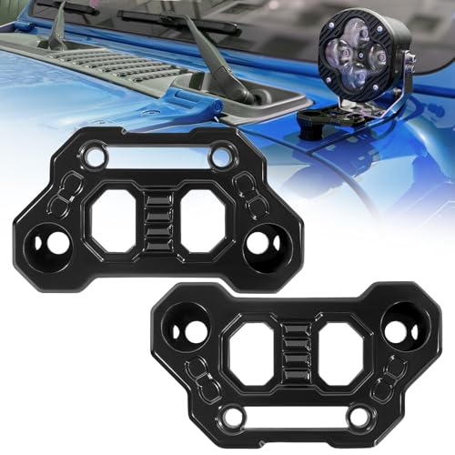 KANGIKX Gladiator Light Mount Pod Bracket - Wrangler JL Light Bar Hood Mounting Brackets, A-Pillar LED Fog Light Ditch Mount Compatible with 2018-2025 Jeep Wrangler JL JLU 4xe Gladiator JT Accessories - Black - Image 1