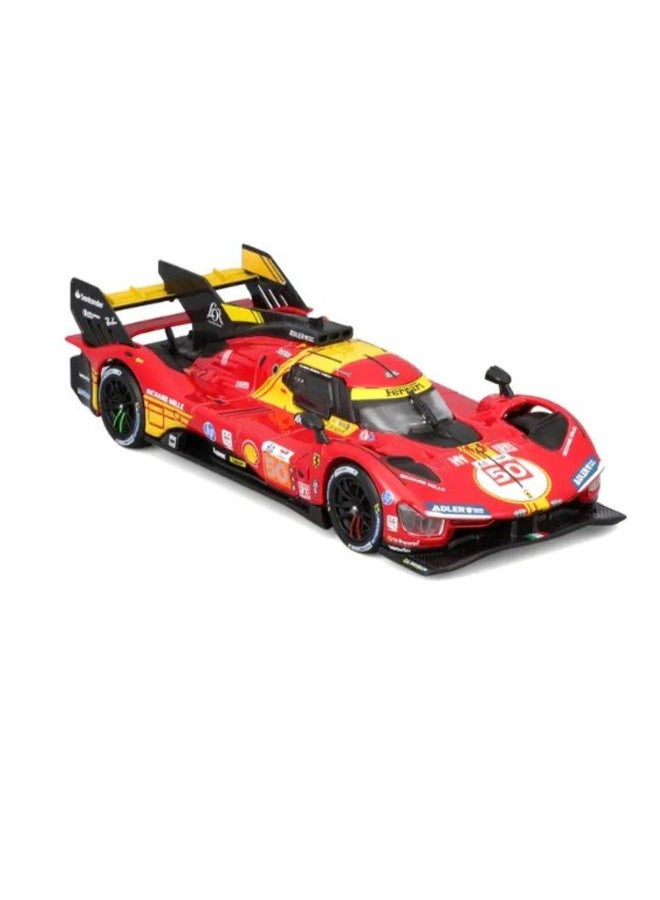 Bburago Racing 24h Le Mans 2024 Ferrari 499P #50 Die-cast Car (1:43, Red/Yellow) - Image 2