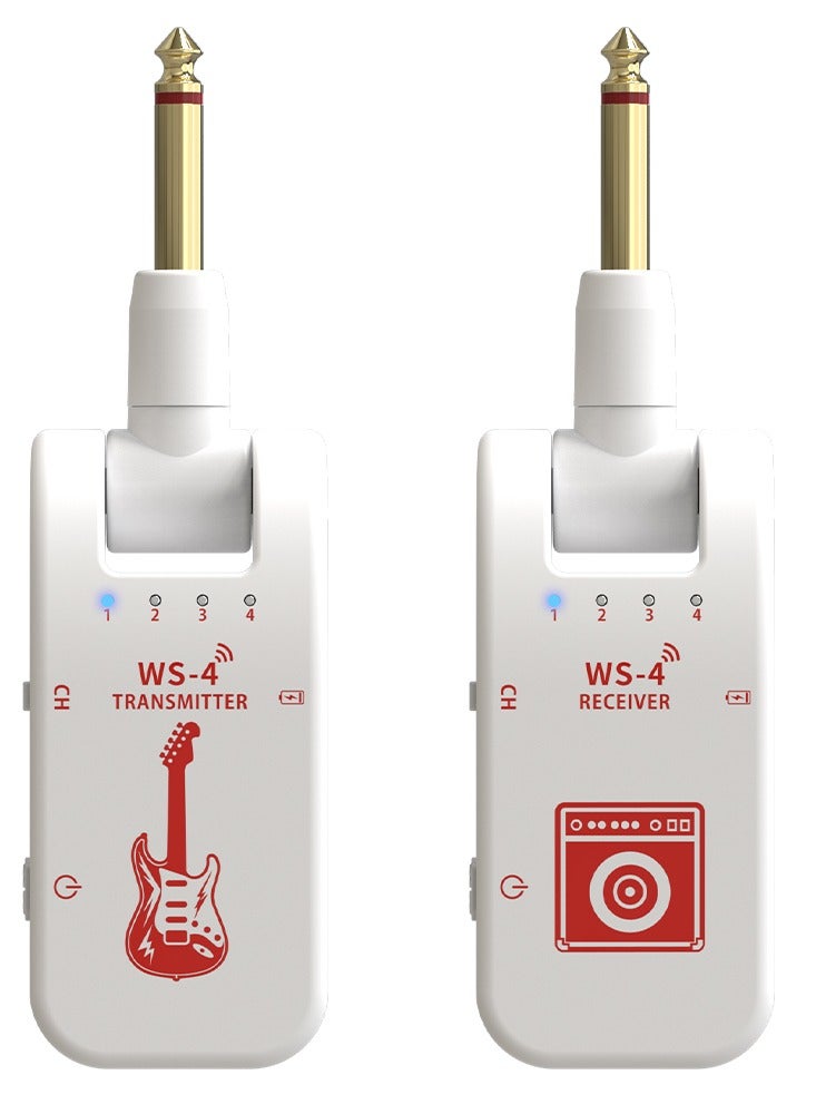 Generic 2.4G Wireless Guitar System with Rechargeable Transmitter and Receiver For Electric Guitar Bass Violin White  - Image 2