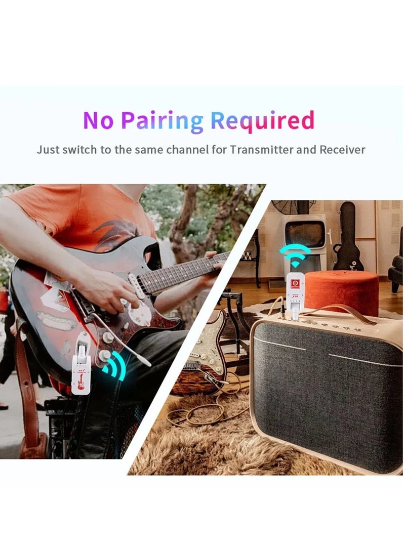 Generic 2.4G Wireless Guitar System with Rechargeable Transmitter and Receiver For Electric Guitar Bass Violin White  - Image 4