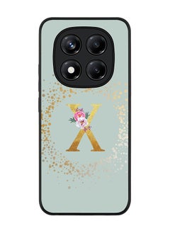 Stylizedd For Xiaomi Redmi Note 14 Pro 5G / X7 5G Case,Slim fit Camera Protection, Shockproof Thin Phone cover  - Custom Monogram Floral - X  (Light Grey )  - Image 1