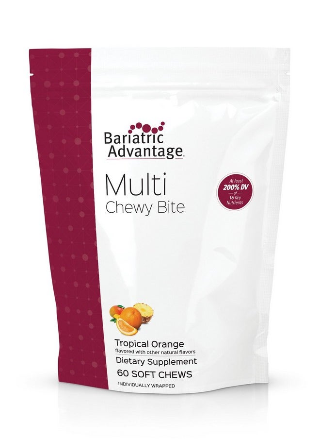 Bariatric Advantage - Multi Chewy Bite Soft Chew Multivitamin For Bariatric Surgery Patients Including Gastric Bypass And Bariatric Sleeve Tropical Orange Flavor 60 Count - Image 1