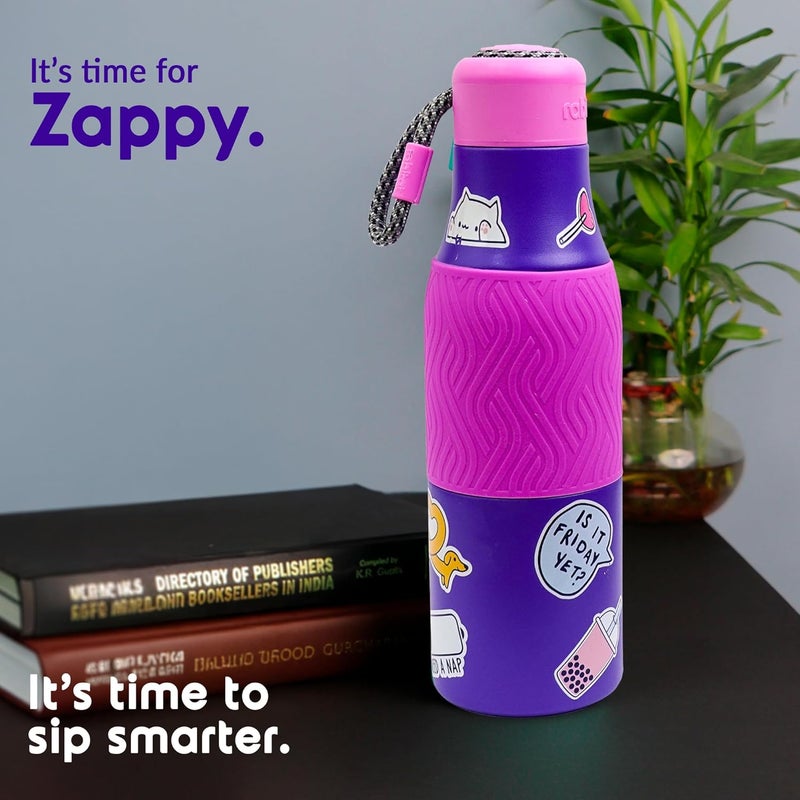 Rabitat ZAPPY Premium Vaccum Insulated Water Bottle 700ml Violet Rover | Hot & Cold Stainless Steel Leakproof Water Bottle for Kids | Sipper for Kids | BPA Free | Rust Proof | ISI Certifed - Image 2