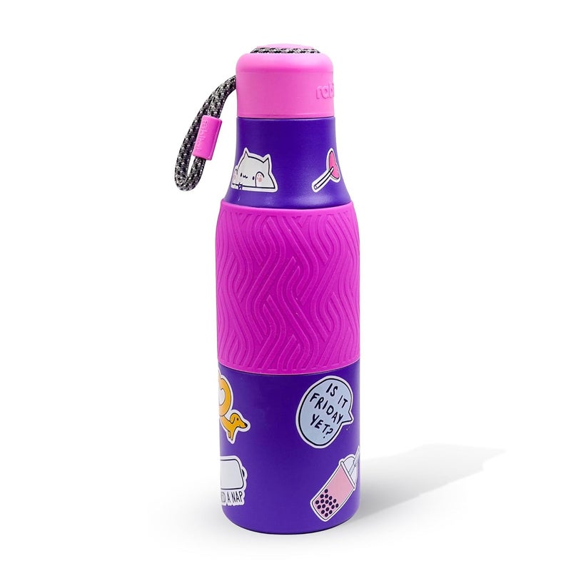 Rabitat ZAPPY Premium Vaccum Insulated Water Bottle 700ml Violet Rover | Hot & Cold Stainless Steel Leakproof Water Bottle for Kids | Sipper for Kids | BPA Free | Rust Proof | ISI Certifed - Image 1