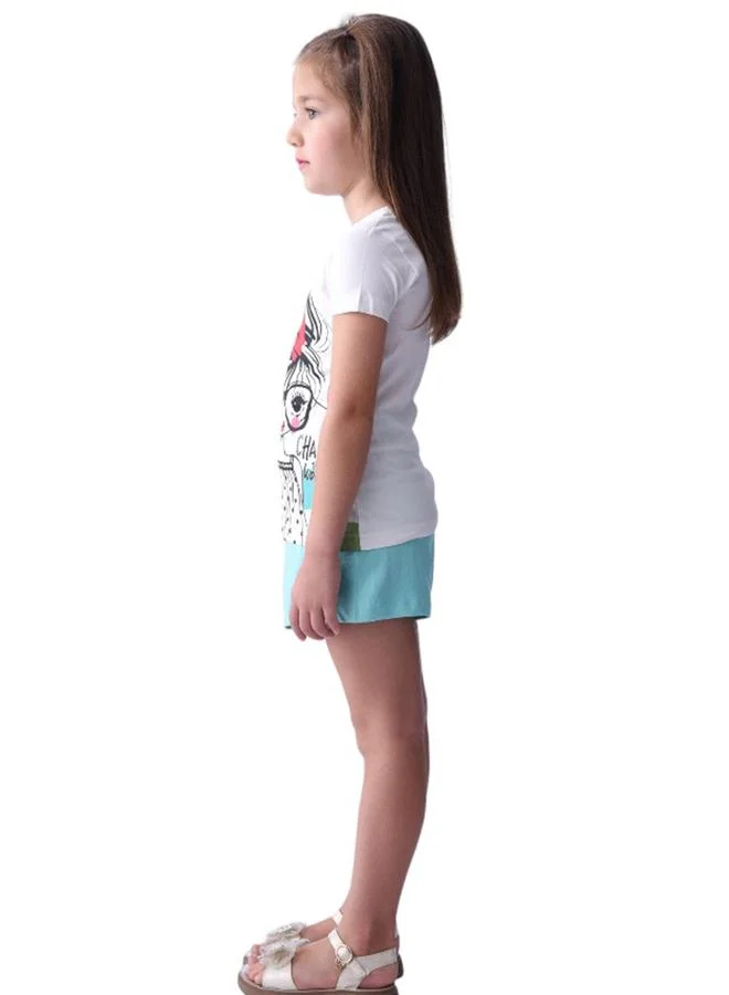 فكتور اند جين Girl Graphic Print T-Shirt & Shorts Set by Styli