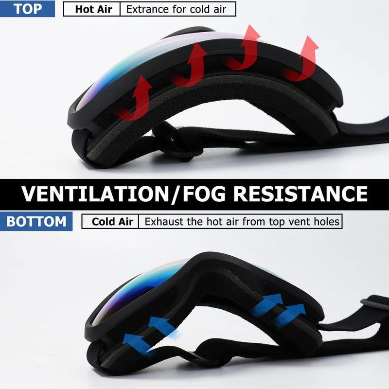 AVV Store OTG Ski Goggles for Men Women With Anti-Fog Dual Layer lens, UV400 Snow Goggle for Snowboarding Snowmobiling Skating - Image 5