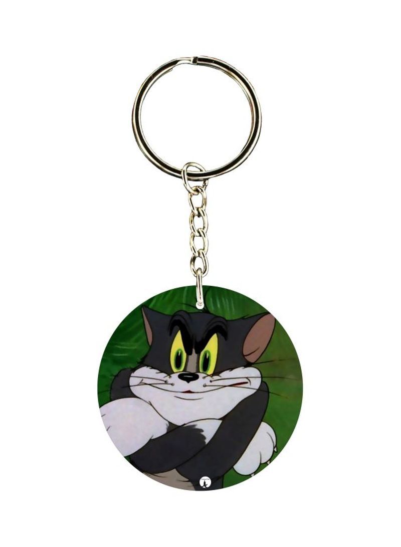 Cartoon Tom Printed Double Sided Keychain