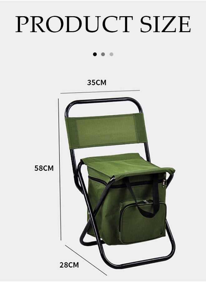 DUNISO Portable Folding Beach Chair, Multi Purpose Camping Chair For Adult,Outdoor Fishing Chair，With Handle，Backrest And Ice Pack, Capable Of Bearing 100 Kilograms, 35 * 28 * 58cm  - Image 2