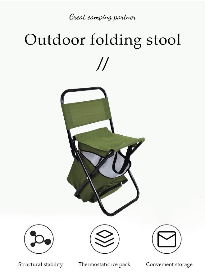 DUNISO Portable Folding Beach Chair, Multi Purpose Camping Chair For Adult,Outdoor Fishing Chair，With Handle，Backrest And Ice Pack, Capable Of Bearing 100 Kilograms, 35 * 28 * 58cm  - Image 4