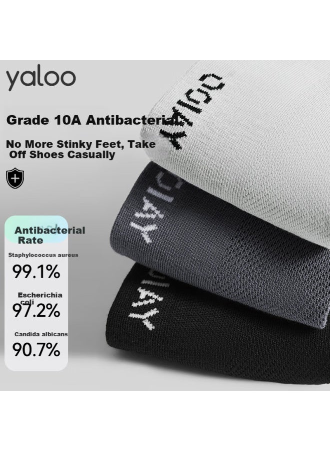 Yalu 6 Pairs Men'S Summer Thin Short Socks 10A Antibacterial Odor-Resistant Breathable Men'S Boat Socks Sports Men'S Cotton Socks - Image 1