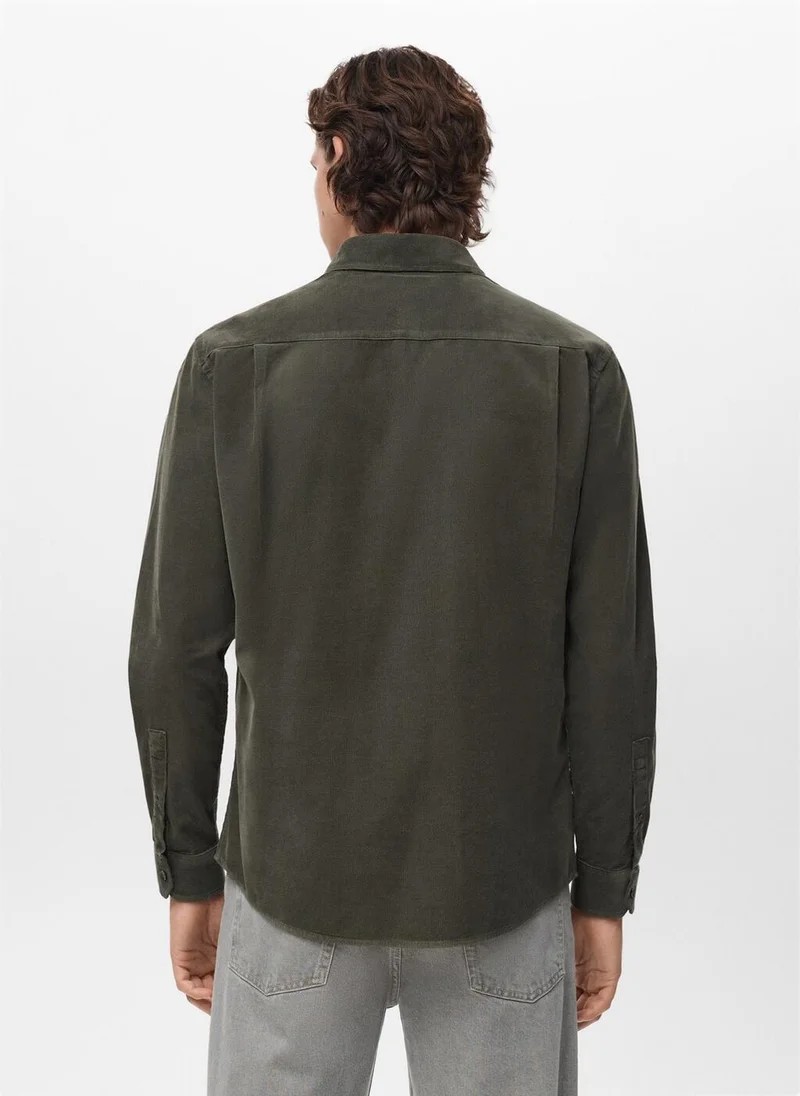 Mango Man Classic-fit micro-corduroy shirt