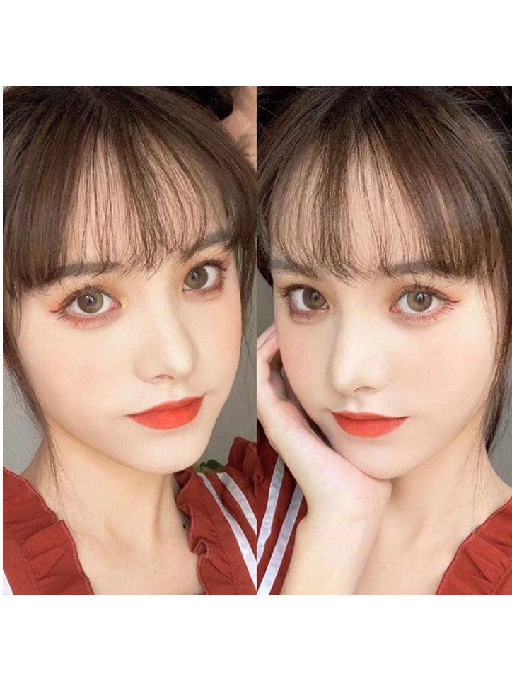 Unibling Creamy Highlights Yellow Yearly Colored Contact Lenses, Unisex Cosmetic Contact Lenses, Enlargement Collection, Light Brown, With Case - Image 3