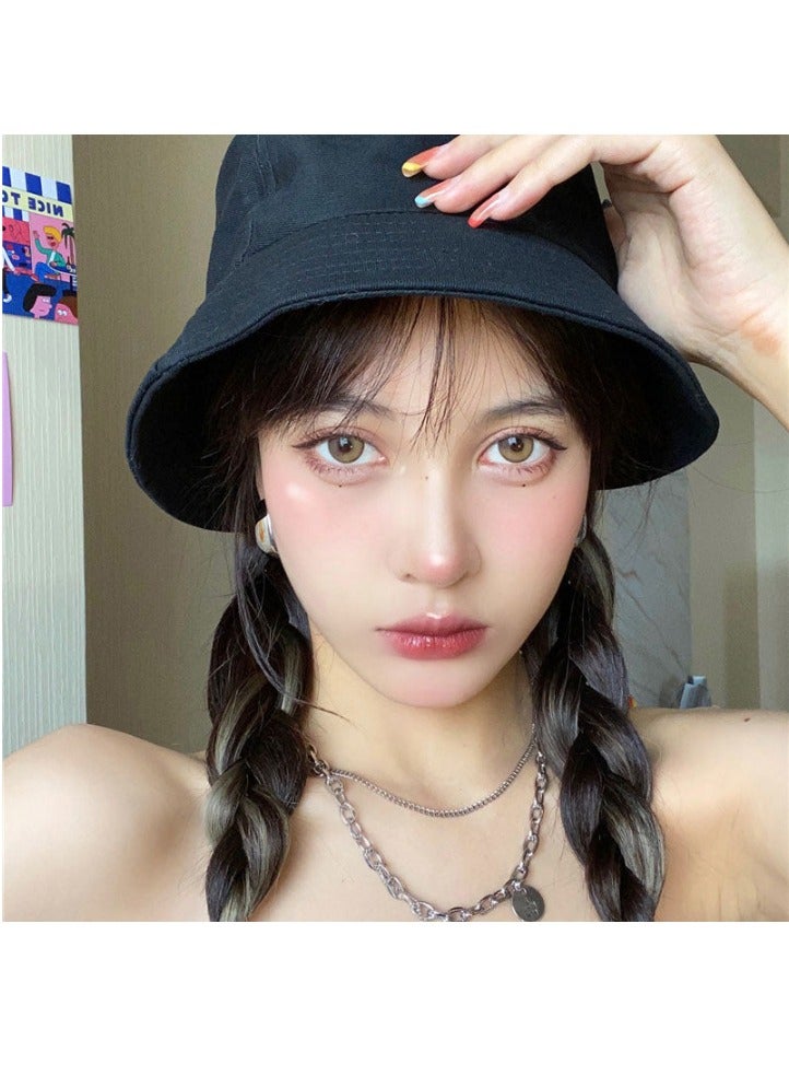 Unibling Creamy Highlights Yellow Yearly Colored Contact Lenses, Unisex Cosmetic Contact Lenses, Enlargement Collection, Light Brown, With Case - Image 2