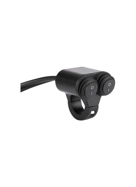 22mm Universal Motorcycle Handlebar Headlight Brake Fog Lights Horn Dual Control Button Switch(B)