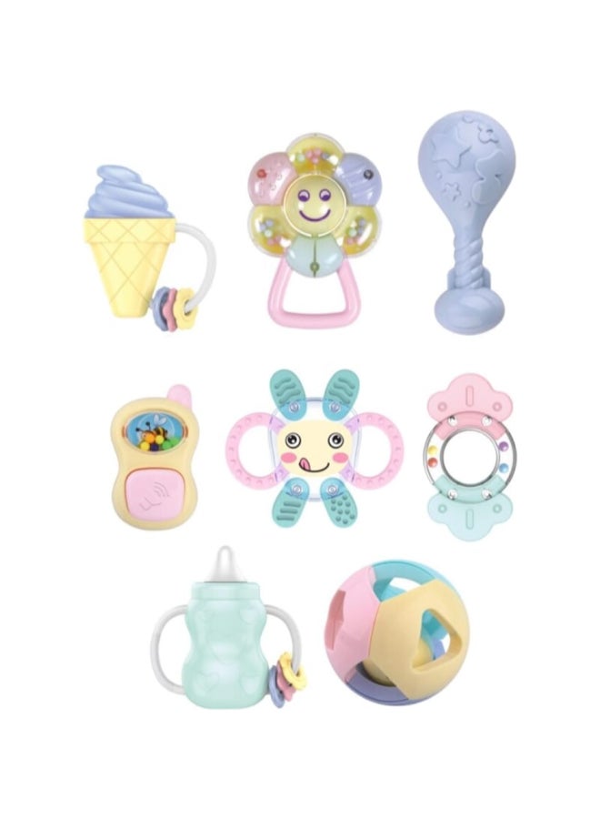 HUANGER طقم ألعاب رنين عضاضة، 8 قطع - Image 1