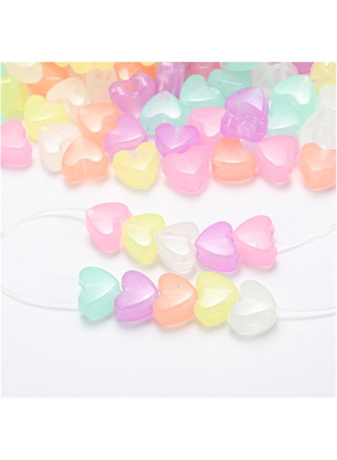 100/150/200 قطعة رائعة من خرز الأكريليك ونجوم القلب وخرز فاصل فضفاض لصنع المجوهرات وحلوى الأطفال إكسسوارات عقد سوار DIY XAN0817 (اللون: دائري، قطر المنتج: 200 قطعة) - Image 2