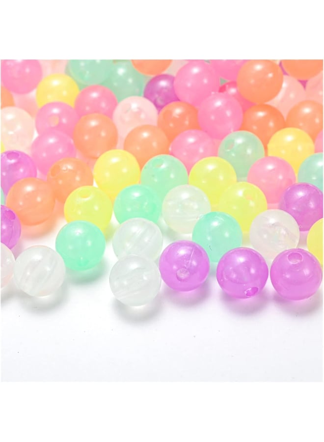 100/150/200 قطعة رائعة من خرز الأكريليك ونجوم القلب وخرز فاصل فضفاض لصنع المجوهرات وحلوى الأطفال إكسسوارات عقد سوار DIY XAN0817 (اللون: دائري، قطر المنتج: 200 قطعة) - Image 1